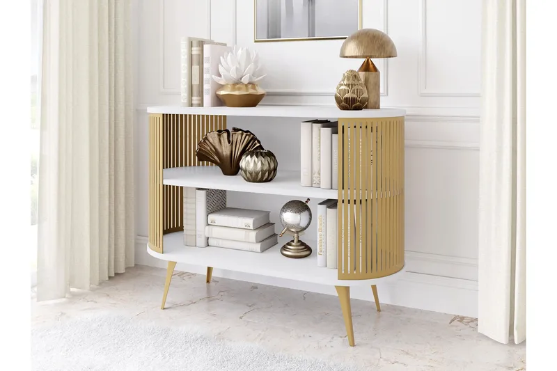 Galia Skjenk 120x40 cm - Gull/Hvit - Oppbevaring - Oppbevaringsmøbler - Sideboard & skjenker