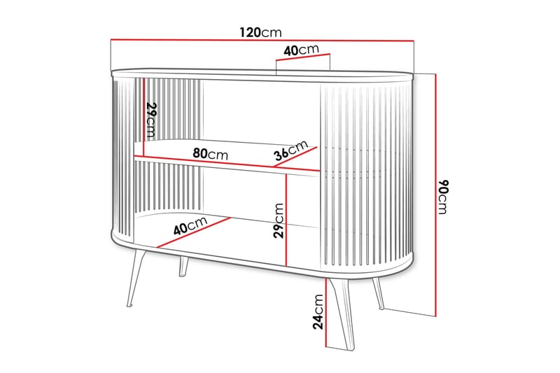 Galia Skjenk 120x40 cm - Svart/Beige - Oppbevaring - Oppbevaringsmøbler - Sideboard & skjenker