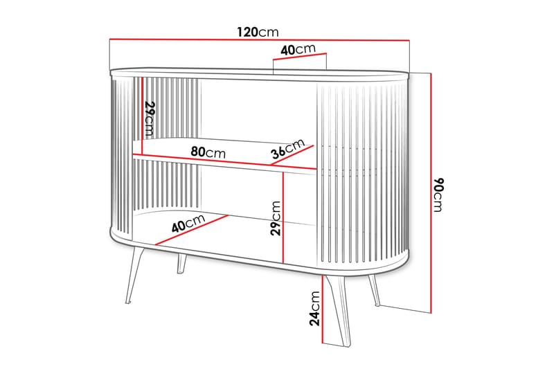 Galia Skjenk 120x40 cm - Svart/Brun - Oppbevaring - Oppbevaringsmøbler - Sideboard & skjenker