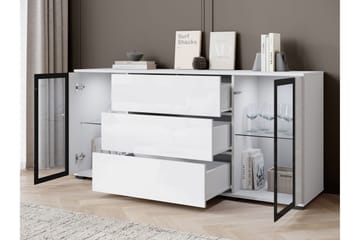 Gamal Skjenk 150x40 cm i Tre med Glassdører - Svart - Oppbevaring - Oppbevaringsmøbler - Sideboard & skjenker