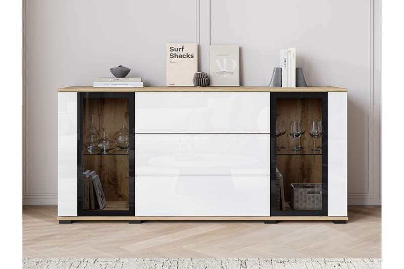 Gammel Skjenk 150x40 cm - Brun/Hvit - Oppbevaring - Oppbevaringsmøbler - Sideboard & skjenker