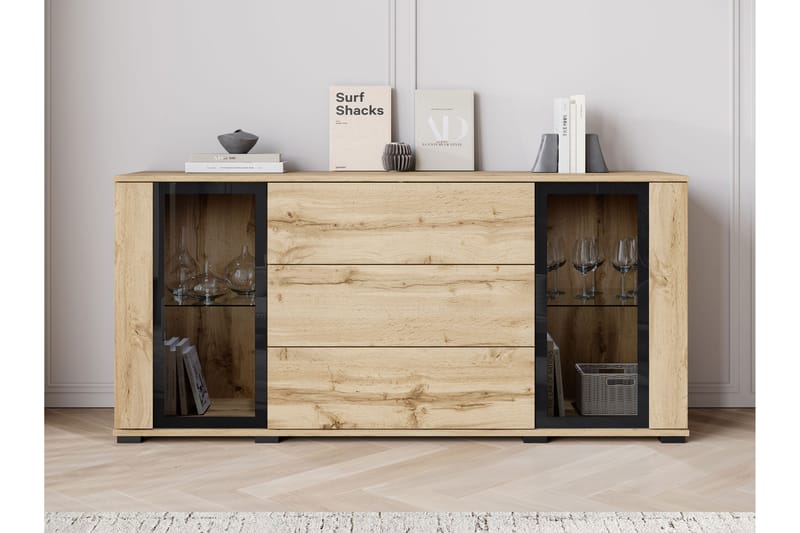 Gammel Skjenk 150x40 cm - Brun/Sort - Oppbevaring - Oppbevaringsmøbler - Sideboard & skjenker
