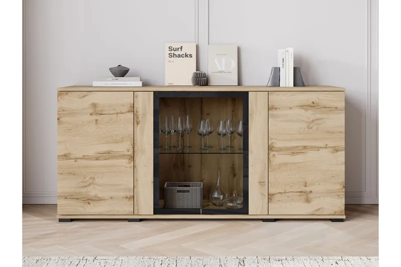 Gammel Skjenk 150x40 cm - Hvit - Oppbevaring - Oppbevaringsmøbler - Sideboard & skjenker