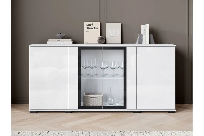 Gammel Skjenk 150x40 cm - Hvit - Oppbevaring - Oppbevaringsmøbler - Sideboard & skjenker