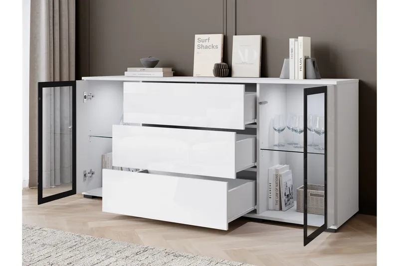 Gammel Skjenk 150x40 cm - Svart - Oppbevaring - Oppbevaringsmøbler - Sideboard & skjenker