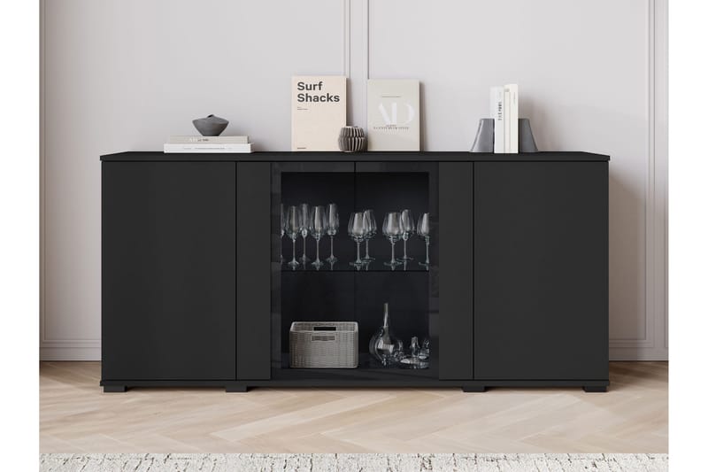 Gammel Skjenk 150x40 cm - Svart/Brun - Oppbevaring - Oppbevaringsmøbler - Sideboard & skjenker