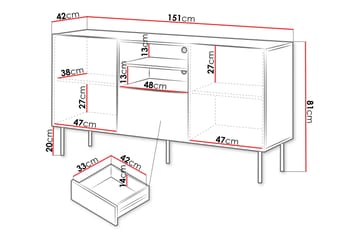 Hammarstrand Kommode 151 cm - Valnøtt - Oppbevaring - Oppbevaringsmøbler - Kommode