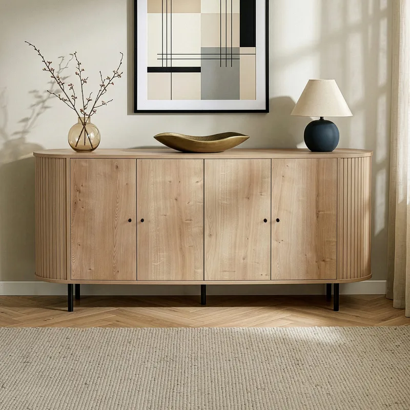 Haulover Konsollbord 180 cm - Sapphire Oak/Svart - Oppbevaring - Oppbevaringsmøbler - Sideboard & skjenker
