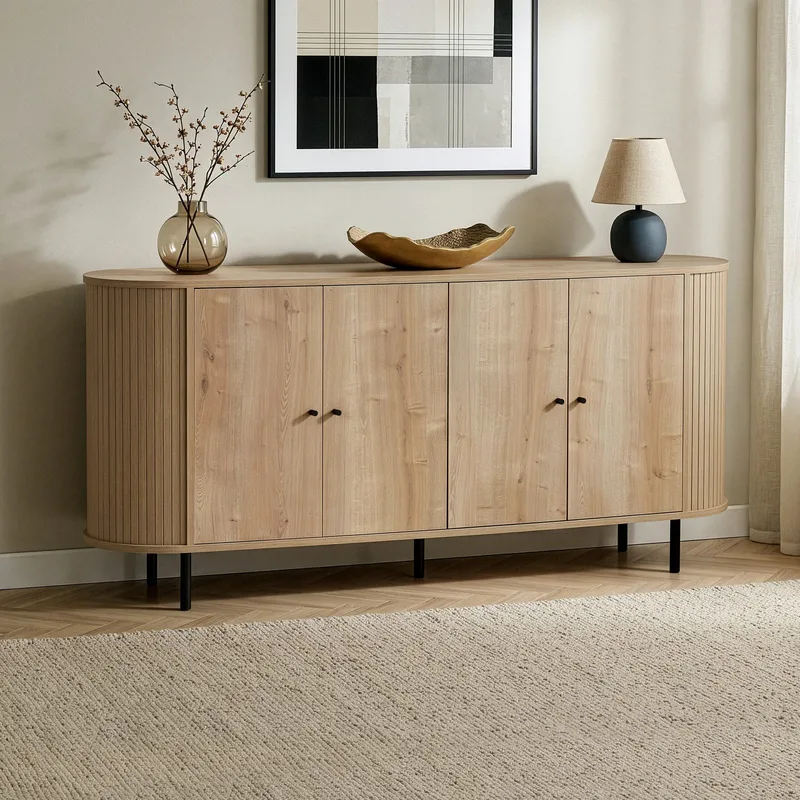 Haulover Konsollbord 180 cm - Sapphire Oak/Svart - Oppbevaring - Oppbevaringsmøbler - Sideboard & skjenker