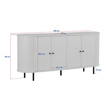 Haulover Konsollbord 180 cm - Valnøtt/Svart - Oppbevaring - Oppbevaringsmøbler - Sideboard & skjenker