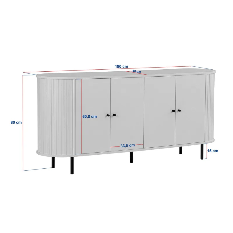 Haulover Konsollbord 180 cm - Valnøtt/Svart - Oppbevaring - Oppbevaringsmøbler - Sideboard & skjenker