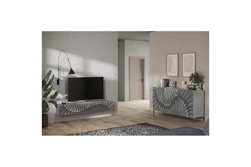 Hawell Skjenk 181 cm - Grå - Oppbevaring - Oppbevaringsmøbler - Sideboard & skjenker