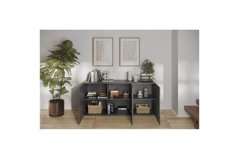 Hawell Skjenk 181 cm - Mørk grå - Oppbevaring - Oppbevaringsmøbler - Sideboard & skjenker