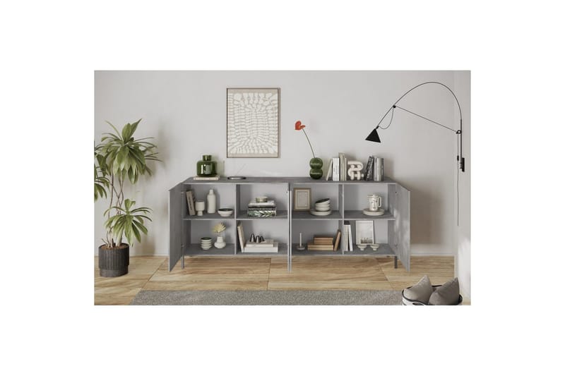 Hawell Skjenk 241 cm - Grå - Oppbevaring - Oppbevaringsmøbler - Sideboard & skjenker