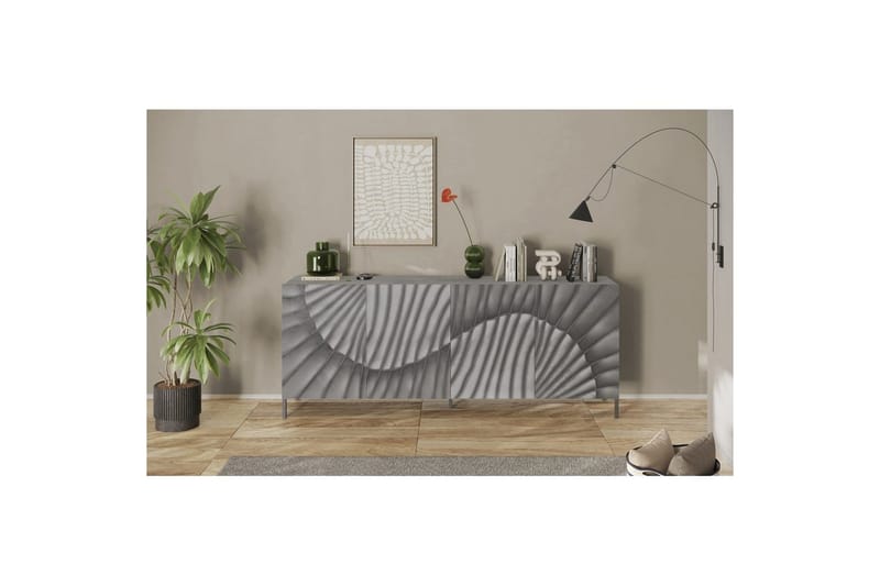 Hawell Skjenk 241 cm - Grå - Oppbevaring - Oppbevaringsmøbler - Sideboard & skjenker