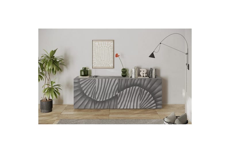 Hawell Skjenk 241 cm - Grå - Oppbevaring - Oppbevaringsmøbler - Sideboard & skjenker