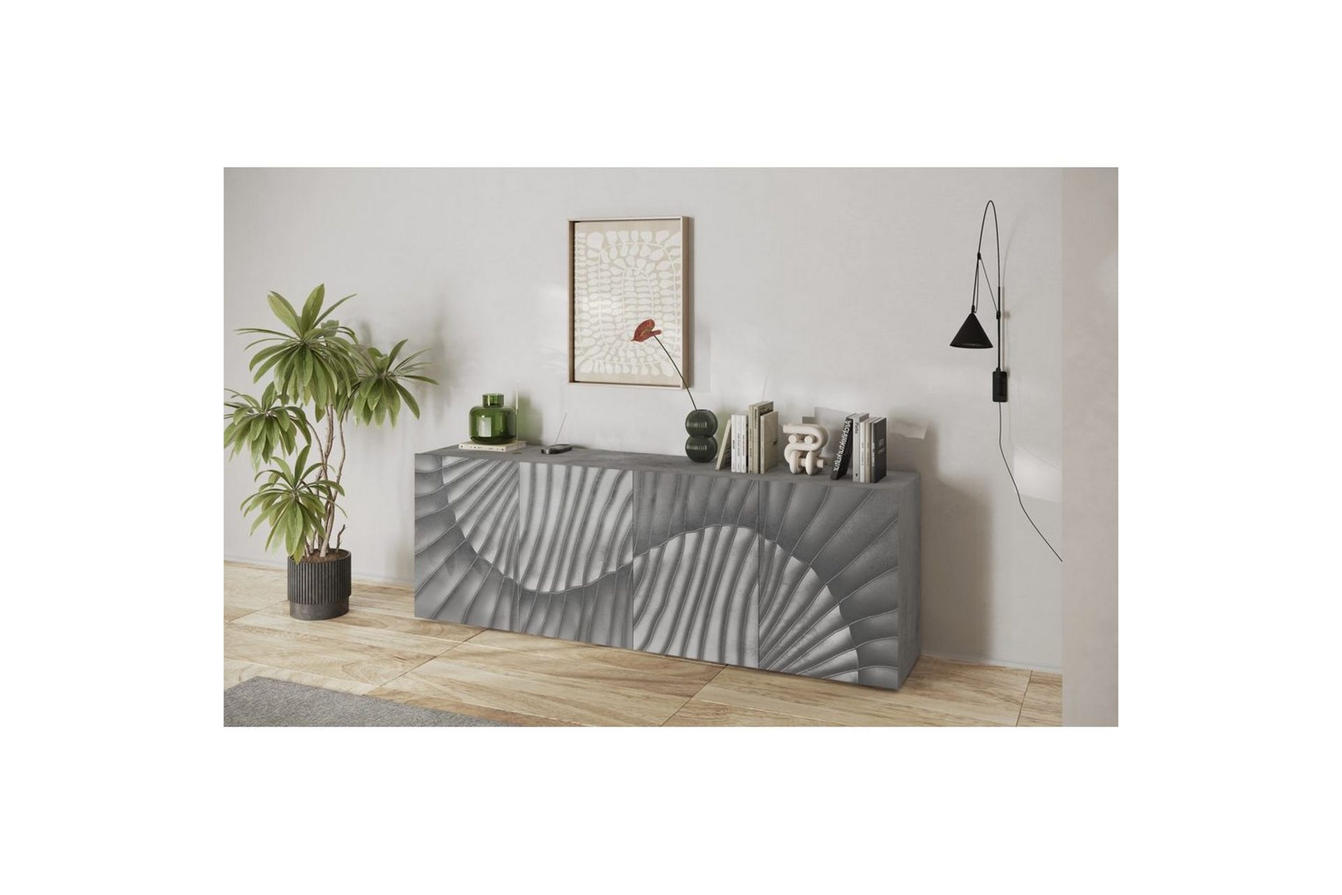 Hawell Skjenk 241 cm - Grå - Oppbevaring - Oppbevaringsmøbler - Sideboard & skjenker