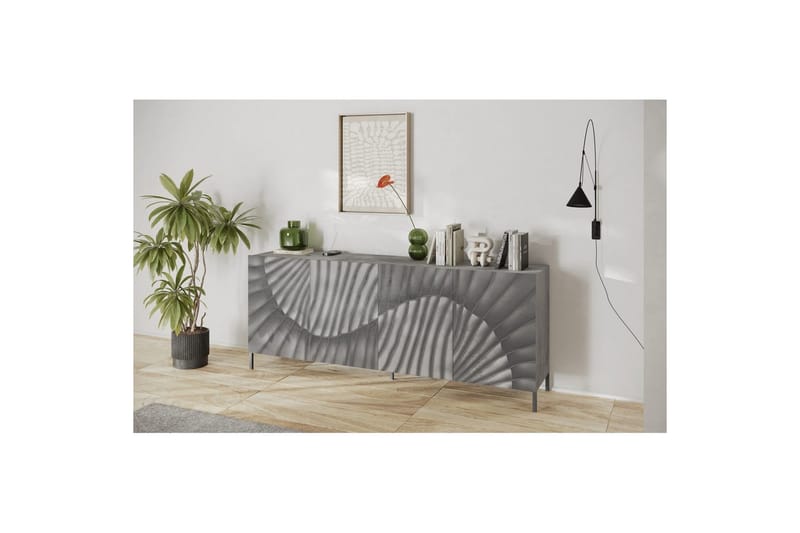 Hawell Skjenk 241 cm - Grå - Oppbevaring - Oppbevaringsmøbler - Sideboard & skjenker