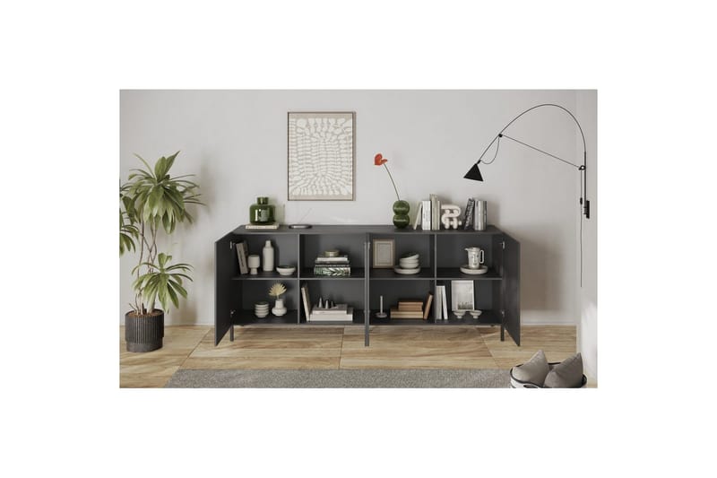Hawell Skjenk 241 cm - Mørk grå - Oppbevaring - Oppbevaringsmøbler - Sideboard & skjenker