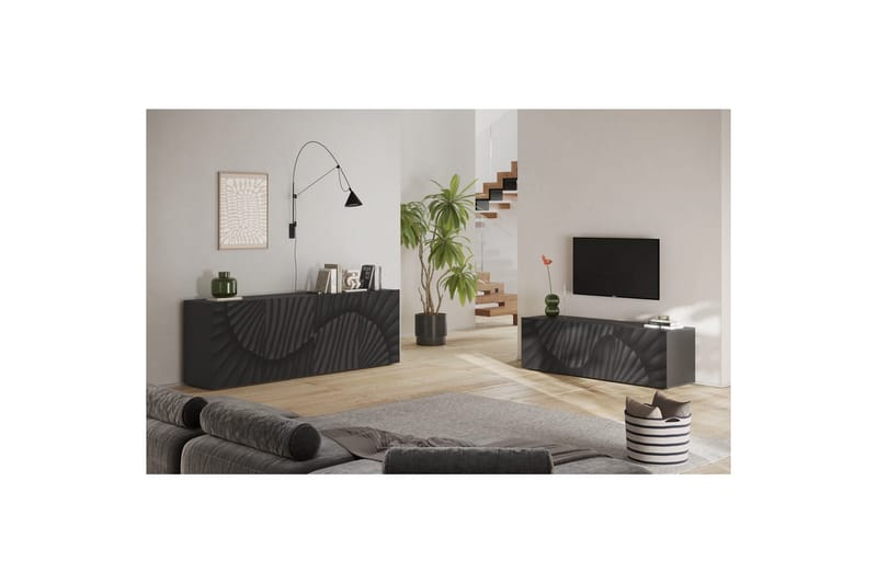 Hawell Skjenk 241 cm - Mørk grå - Oppbevaring - Oppbevaringsmøbler - Sideboard & skjenker