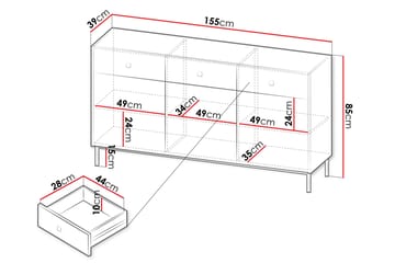 Hermann Kommode 155 cm - Svart - Oppbevaring - Oppbevaringsmøbler - Kommode