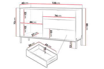 Holmes Kommode 125 cm - Hvit - Oppbevaring - Oppbevaringsmøbler - Kommode