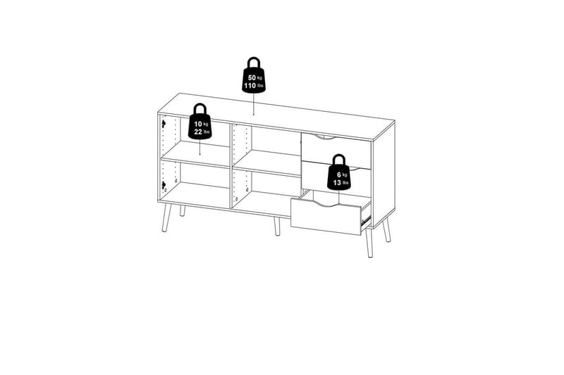 Hostafranc Skjenk 147,2x39,1 cm - Natur - Oppbevaring - Oppbevaringsmøbler - Sideboard & skjenker