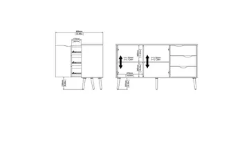 Hostafranc Skjenk 147,2x39,1 cm - Natur - Oppbevaring - Oppbevaringsmøbler - Sideboard & skjenker