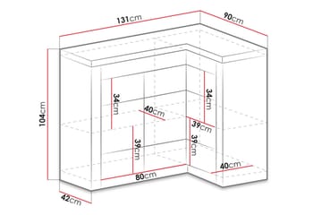 Indianapolis Skjenk 131x42x104 cm - Brun - Oppbevaring - Oppbevaringsmøbler - Sideboard & skjenker