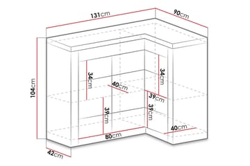 Indianapolis Skjenk 131x42x104 cm - Oppbevaring - Oppbevaringsmøbler - Sideboard & skjenker