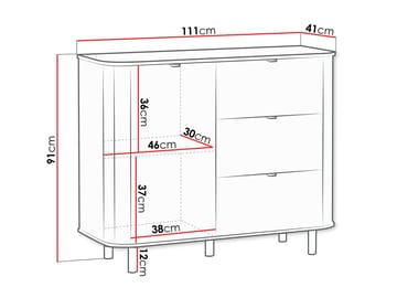 Joriel Skjenk 111 cm - Hvit|svart - Oppbevaring - Oppbevaringsmøbler - Kommode