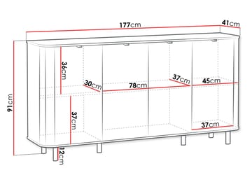 Joriel Skjenk 177 cm - Beige|svart - Oppbevaring - Oppbevaringsmøbler - Sideboard & skjenker