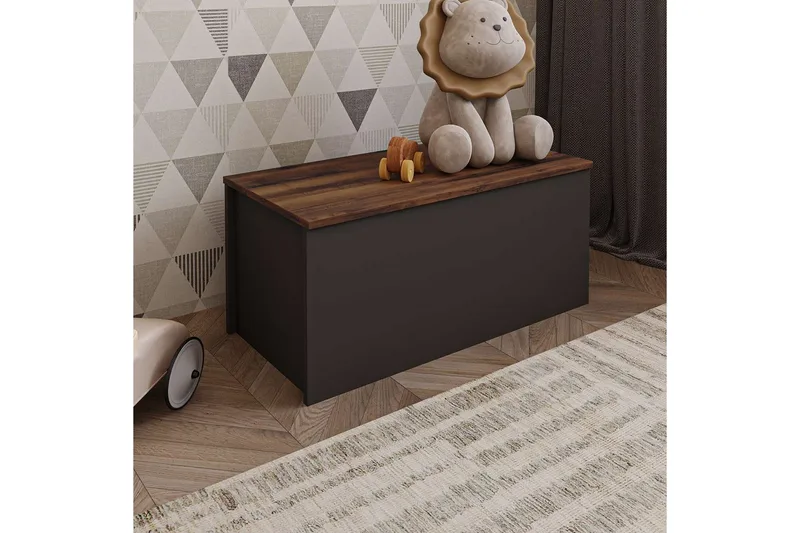 Kamiloba Hjørnekommode 90 cm - Antrasitt/Valnøtt - Oppbevaring - Oppbevaringsmøbler - Kommode