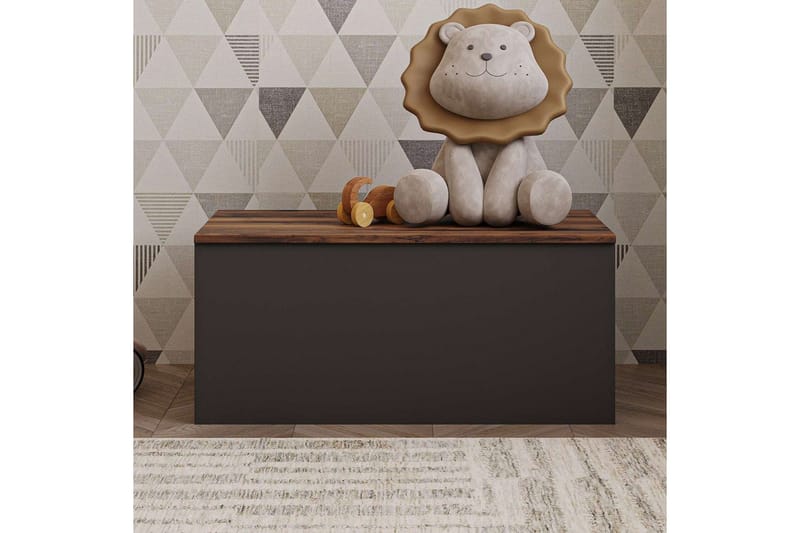 Kamiloba Hjørnekommode 90 cm - Antrasitt/Valnøtt - Oppbevaring - Oppbevaringsmøbler - Oppbevaringskiste