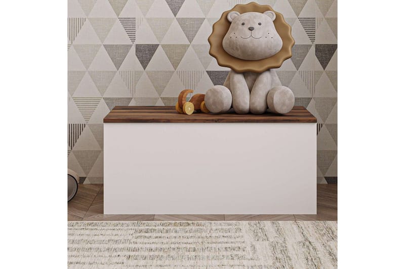 Kamiloba Hjørnekommode 90 cm - Hvit/Valnøtt - Oppbevaring - Oppbevaringsmøbler - Oppbevaringskiste