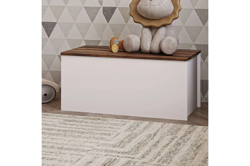 Kamiloba Hjørnekommode 90 cm - Hvit/Valnøtt - Oppbevaring - Oppbevaringsmøbler - Kommode