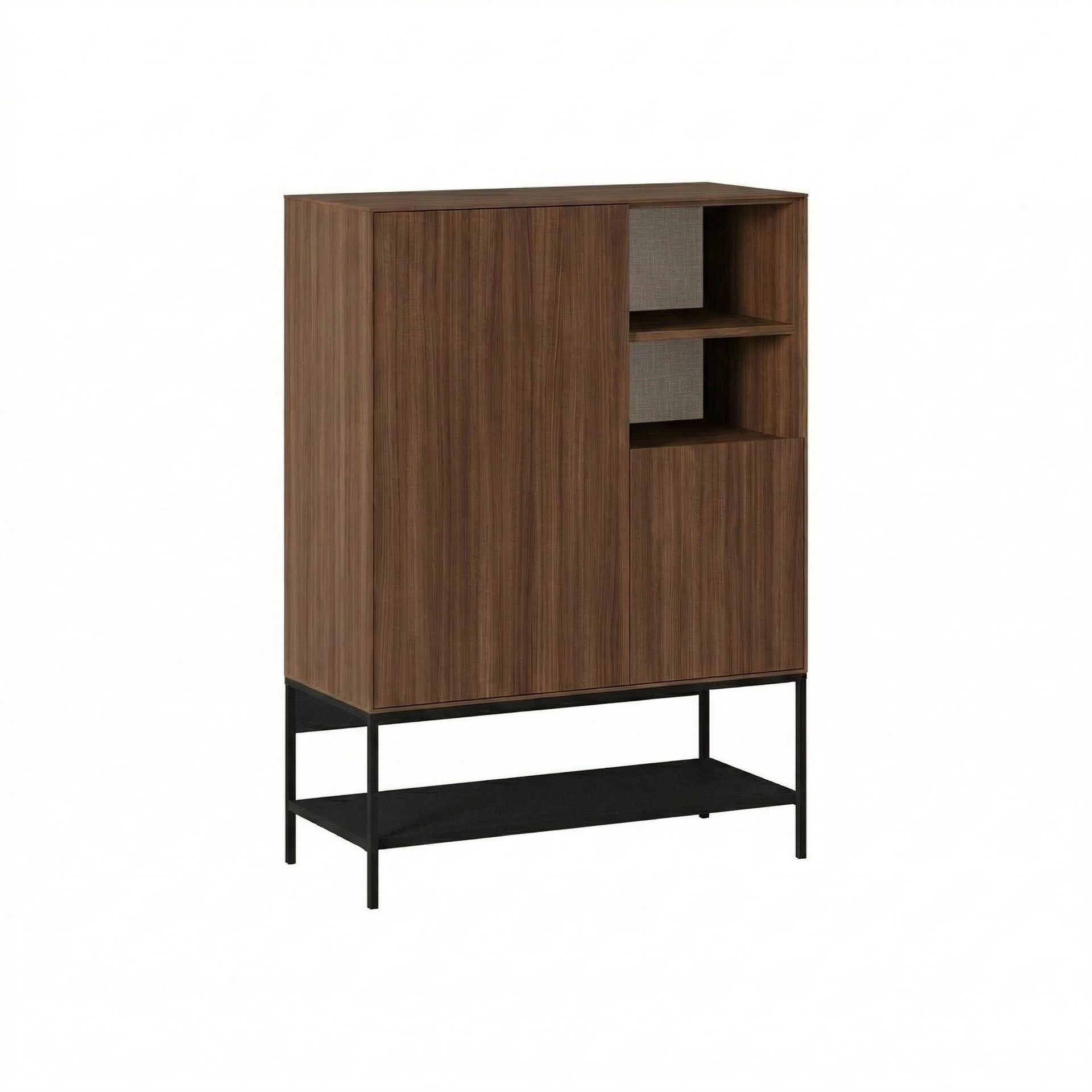 Kenvor Skjenk 90x125x40 cm - Milano Walnut, Wood Black, Black