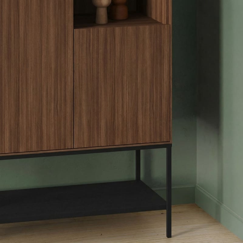 Kenvor Skjenk 90x125x40 cm - Milano Walnut, Wood Black, Black - Oppbevaring - Oppbevaringsmøbler - Sideboard & skjenker