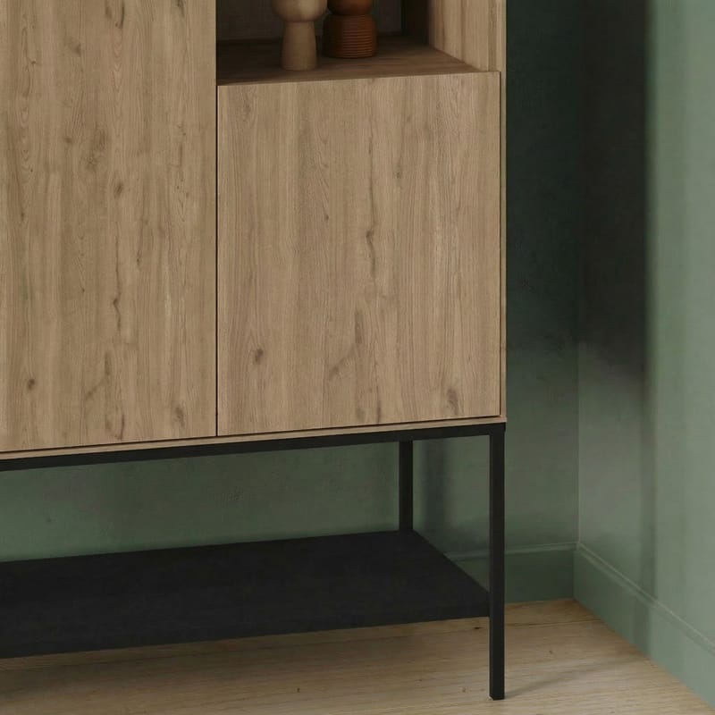 Kenvor Skjenk 90x125x40 cm - Naturlig eik Tre svart Svart - Oppbevaring - Oppbevaringsmøbler - Sideboard & skjenker