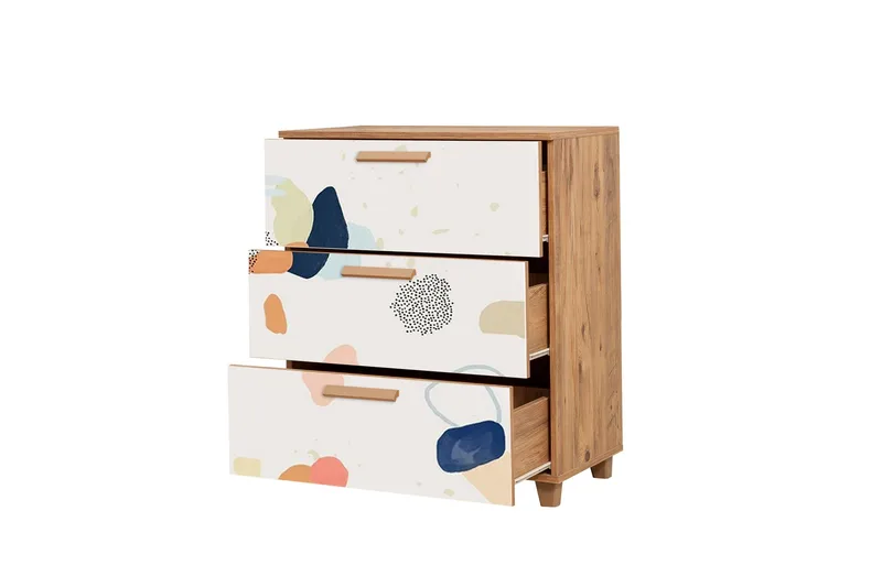 Leva Kommode 80x95 cm Brun/Hvit - Hanah Home - Oppbevaring - Oppbevaringsmøbler - Kommode - Entrekommode