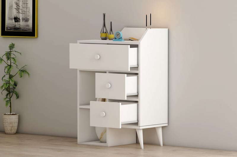 Hafing Kommode 64x94,6 cm Hvit - Hanah Home - Oppbevaring - Oppbevaringsmøbler - Kommode - Entrekommode