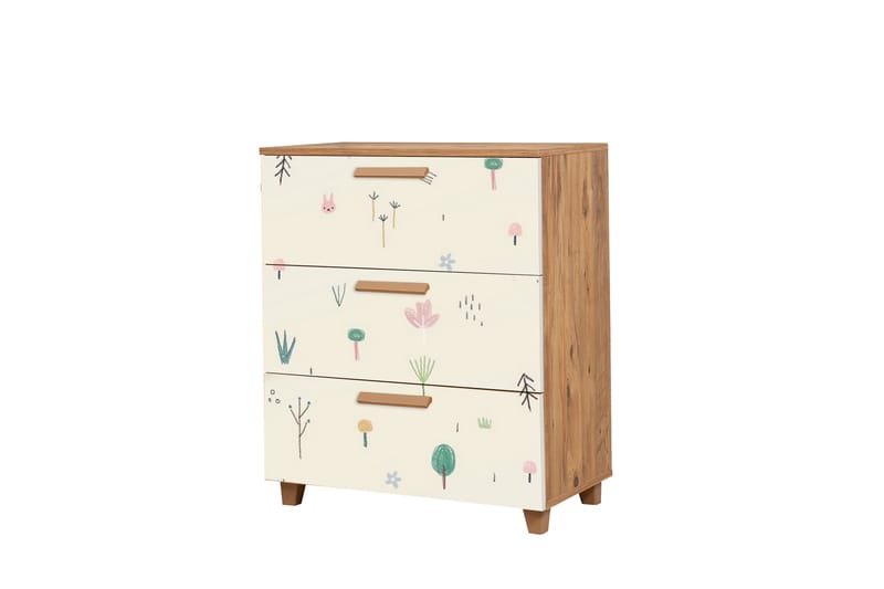 Leva Kommode 80x95 cm Brun/Hvit - Hanah Home - Oppbevaring - Oppbevaringsmøbler - Kommode - Entrekommode