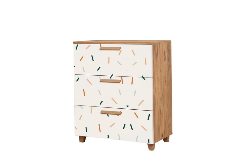 Leva Kommode 80x95 cm Brun/Hvit - Hanah Home - Oppbevaring - Oppbevaringsmøbler - Kommode - Entrekommode
