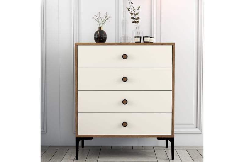 Ameias Kommode 76x90,7 cm Brun/Beige - Hanah Home - Oppbevaring - Oppbevaringsmøbler - Kommode - Entrekommode
