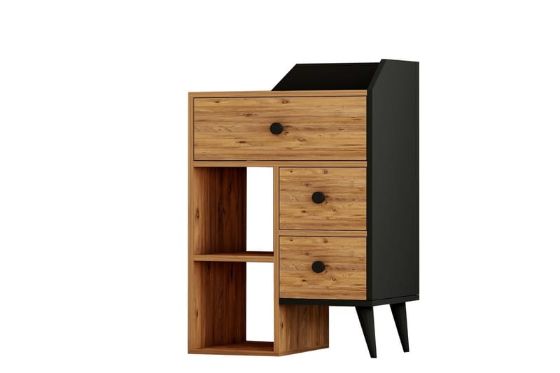 Hafing Kommode 64x94,6 cm Svart/Brun - Hanah Home - Oppbevaring - Oppbevaringsmøbler - Kommode - Entrekommode