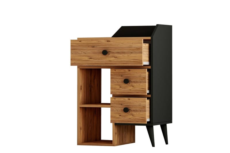 Hafing Kommode 64x94,6 cm Svart/Brun - Hanah Home - Oppbevaring - Oppbevaringsmøbler - Kommode - Entrekommode
