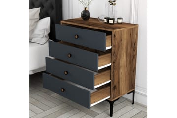 Ameias Kommode 76x90,7 cm Brun/Antrasitt - Hanah Home - Oppbevaring - Oppbevaringsmøbler - Kommode - Entrekommode