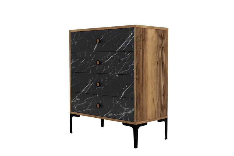 Ameias Kommode 76x90,7 cm Brun/Svart - Hanah Home - Oppbevaring - Oppbevaringsmøbler - Kommode - Entrekommode