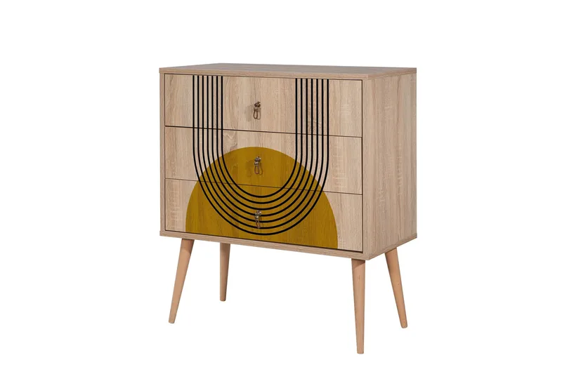 Bertoaria Kommode 80x89 cm Brun, Hanah Home