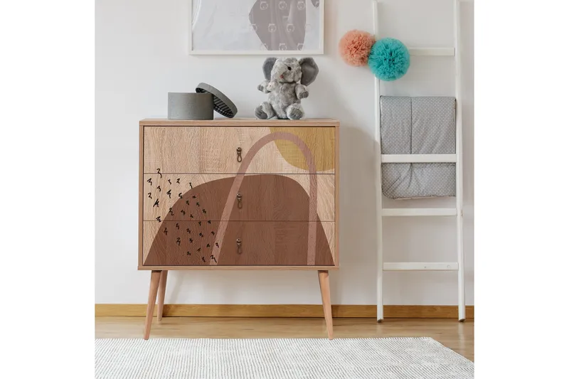 Bertoaria Kommode 80x89 cm Brun - Hanah Home - Oppbevaring - Oppbevaringsmøbler - Kommode - Entrekommode